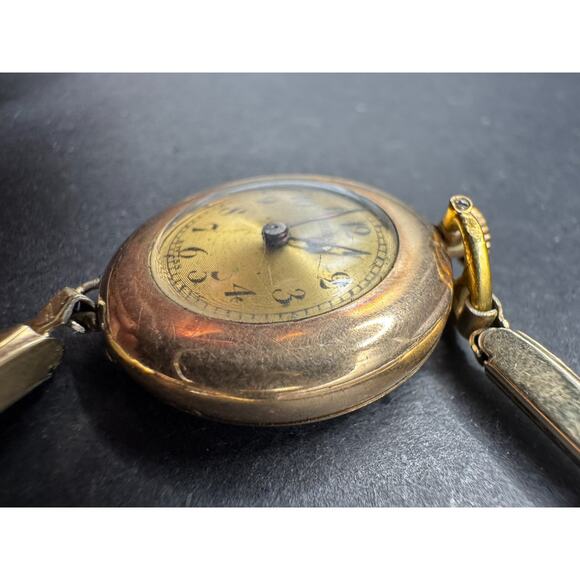 Vintage Hallmark Swiss 1/20 10KT GF Top 15Jewels Art Deco Bracelet Watch 23.5mm - Picture 6 of 14